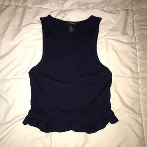 A blue cropped tank top, Size small